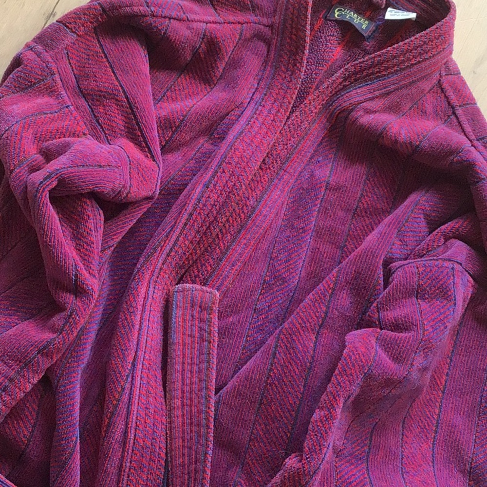 Retro Vintage Charter Club Burgundy One size Robe- made in Brazil